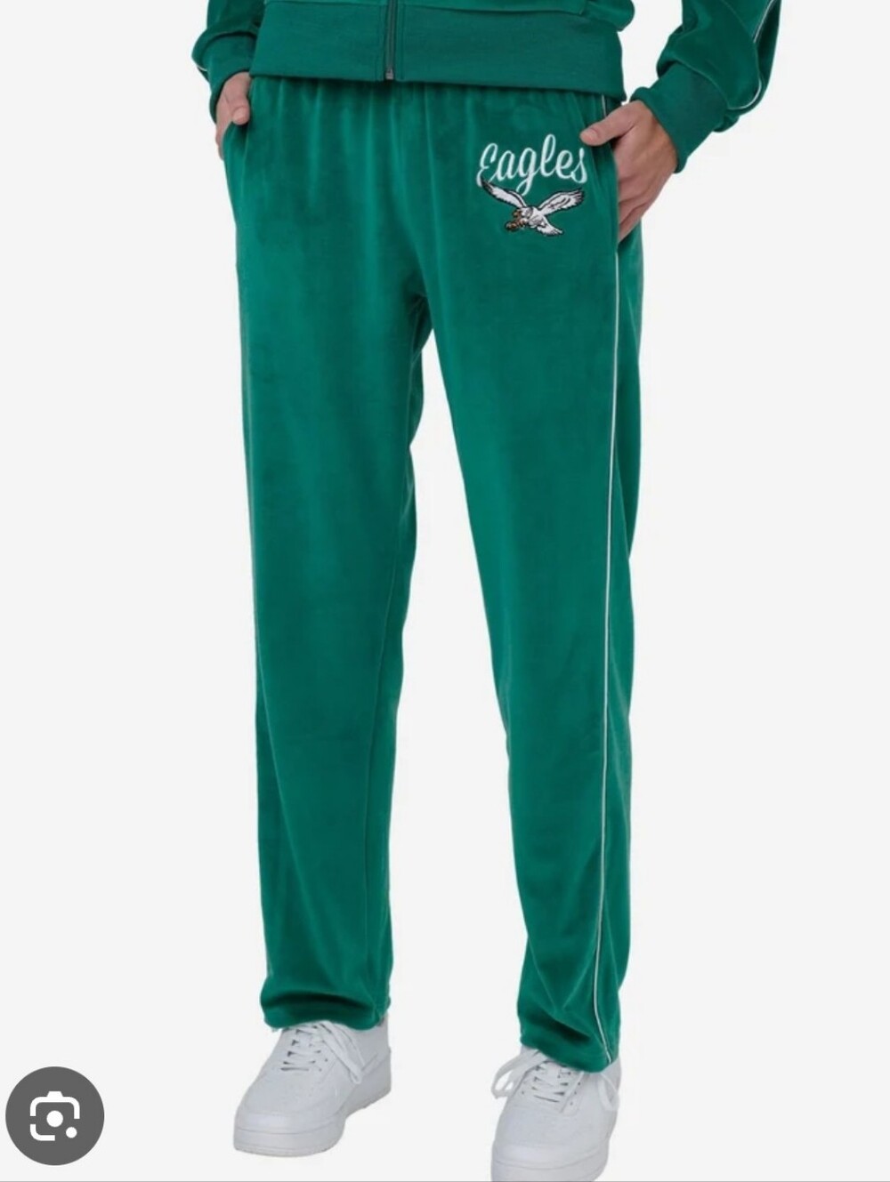 Philadelphia Eagles FOCO Men’s Kelly Green Velour Track Pants NWT